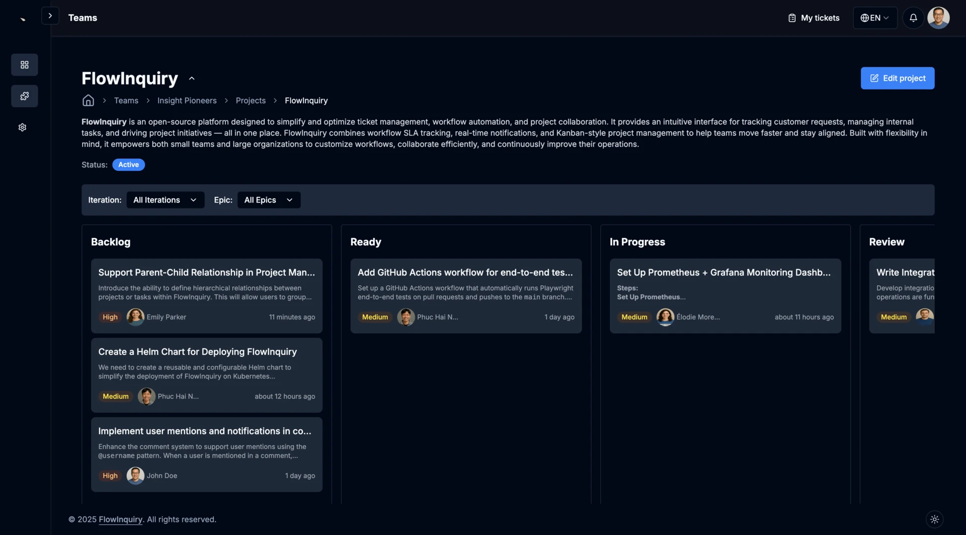 FlowInquiry Dashboard